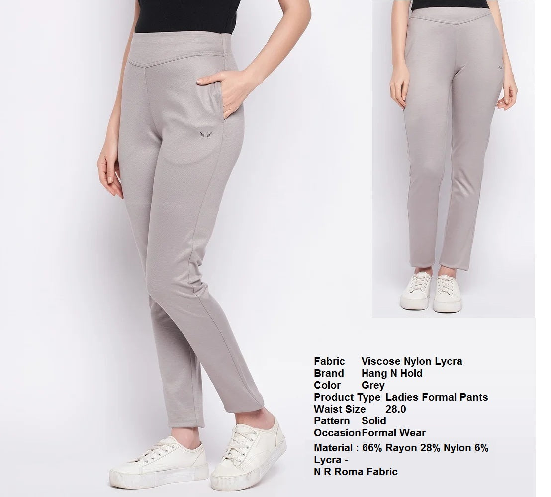 Women’s Tencel Roma Knit Formal Trousers – Tailored Straight Leg Office Pants